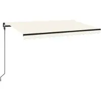 vidaXL Markise Manuell Einziehbar mit LED 450x300 cm Creme