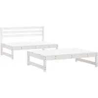 vidaXL 2-tlg. Garten-Lounge-Set Weiß Massivholz Kiefer