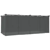 vidaXL Pavillon mit Vorhängen Anthrazit 6x3 m Stahl