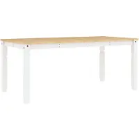vidaXL Esstisch Corona Weiß 180x90x75 cm Massivholz Kiefer