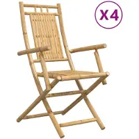 vidaXL Klappstühle, 4 Stück, 53 x 66 x 99 cm, Bambus