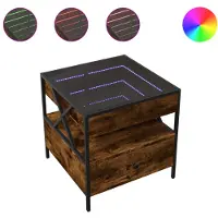vidaXL Couchtisch mit Infinity-LED Räuchereiche 50x50x51 cm