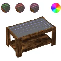 vidaXL LED-Couchtisch Räuchereiche 93x53x45 cm Holzwerkstoff