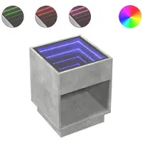 vidaXL Couchtisch mit Infinity-LED Betongrau 40x40x50 cm