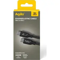 Aqiila Cablebird CB13, 3 m, USB C, USB C, USB 2.0, 0,48 Gbit/s, Schwarz