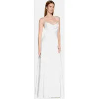 Vera Mont Abendkleid "Abendkleid mit Wasserfallausschnitt", Damen, Gr. 34, EURO, weiß (rohweiß), 97% Polyester PES. 3% Elasthan EL., Kleider Abendkleid