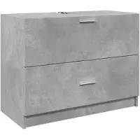 vidaXL Waschbeckenunterschrank Betongrau 78x37x59 cm Holzwerkstoff