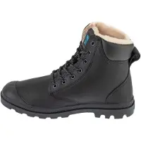 Palladium Winterboots "PAMPA SPORT CUFF WPS", Damen, Gr. 44,5, schwarz, Leder, Schuhe Winterboots, Winterschuhe, Schnürboots, Winterstiefel, wasserdicht & gefüttert