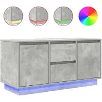vidaXL TV-Schrank mit LED-Leuchten Betongrau 100x41x50 cm
