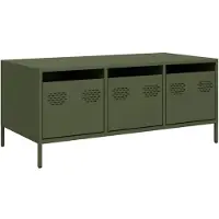 vidaXL Couchtisch Olivgrün 101,5x50x43,5 cm Kaltgewalzter Stahl