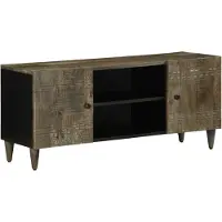 vidaXL TV-Schrank Hellgrau 105x33,5x46 cm Massivholz Mango