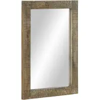 vidaXL Badspiegel Grau 50x2,5x70 cm Massivholz Mango