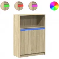 vidaXL Sideboard mit LED Sonoma-Eiche 72x34x100 cm Holzwerkstoff