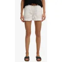 Superdry für Damen. W7110496A Shorts Mid Rise Leinen weiß (32), Lässig