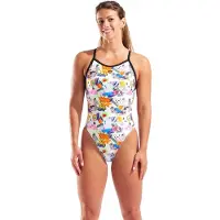 Arena Badeanzug Damen Collage - White Multi-black - 34