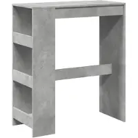 vidaXL Bartisch mit Regal Betongrau 90x40x103,5 cm Holzwerkstoff