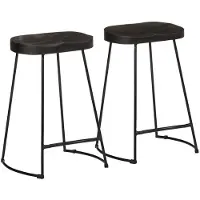 vidaXL Barhocker 2 Stk. Schwarz 45x40x62 cm Mango Massivholz
