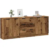 vidaXL Sideboards 3 Stk. Altholz-Optik 60x30x70 cm Holzwerkstoff