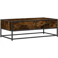vidaXL Couchtisch Räuchereiche 100x50x35 cm Holzwerkstoff und Metall