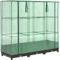 vidaXL Hochbeet mit Gewächshaus-Aufsatz Rattan-Optik 120x40x123 cm