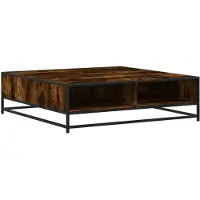 vidaXL Couchtisch Räuchereiche 100x100x30 cm Holzwerkstoff und Metall