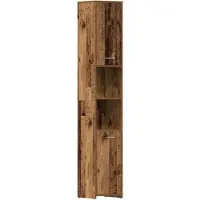 vidaXL Badschrank Altholz-Optik 30x30x183,5 cm Holzwerkstoff