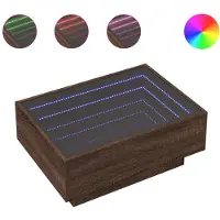 vidaXL LED-Couchtisch Braun Eichen-Optik 70x50x30 cm Holzwerkstoff
