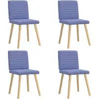 vidaXL Esszimmerstühle 4 Stk. Jeansblau Stoff
