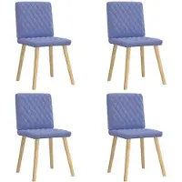 vidaXL Esszimmerstühle 4 Stk. Jeansblau Stoff