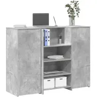 vidaXL Empfangstheke Betongrau 135x50x103,5 cm Holzwerkstoff