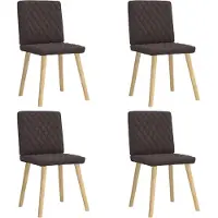 vidaXL Esszimmerstühle 4 Stk. Dunkelbraun Stoff