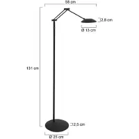 Steinhauer LED-Stehlampe Daphne 2, 1-fl., schwarz, CCT, Fernbedienung