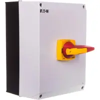 Eaton 172794 Lasttrennschalter, DMM, 160 A, 3-polig, NOT-AUS-Funktion, mit rotem Drehgriff und gelbem Sperrkranz, im CI-K5-Gehäuse DMM-160/3/I5/P-R
