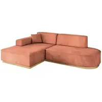 ALTDECOR Ecksofa in L-Form IREA-L1-v2 232x165x80 cm Apricot Corner Sofa Eckcouch Couch Wohnlandschaft Cauchsofa