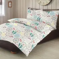 TRAUMSCHLAF Biber Bettwäsche Kodiak petrol 155x220 cm + 80x80 cm