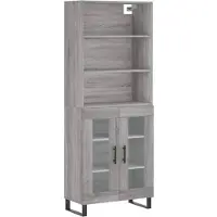vidaXL Highboard Grau Sonoma 69,5x34x180 cm Holzwerkstoff