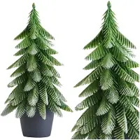 Lean Künstlicher Deko-Weihnachtsbaum im Topf, silberfarben, 32 x 12 cm