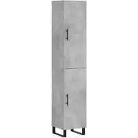vidaXL Highboard Betongrau 34,5x34x180 cm Holzwerkstoff