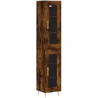 vidaXL Highboard Räuchereiche 34,5x34x180 cm Holzwerkstoff