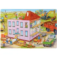 WEPLAY Eduplay Puzzle Baustelle - bunte Kartonspielzeug Puzzle