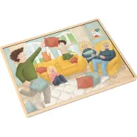 WEPLAY Eduplay Puzzle Lernspiel Patchwork Familien bunt Holz