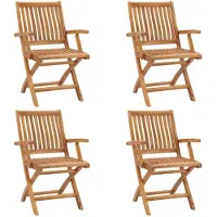 vidaXL Klappstühle, 4 Stück, Massivholz Teakholz