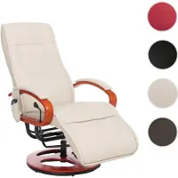 Mendler Relaxliege ARLES II Relaxsessel MIT Massage, Massagesessel Leder, creme