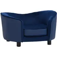 vidaXL Hundesofa Blau 69x49x40 cm Plüsch und Kunstleder