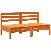 vidaXL Gartensofas ohne Armlehnen 2 Stk. Wachsbraun Massivholz Kiefer