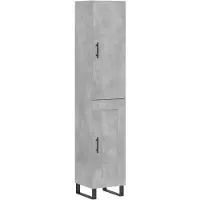 vidaXL Highboard Betongrau 34,5x34x180 cm Holzwerkstoff