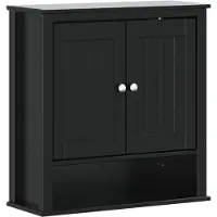 vidaXL Bad-Wandschrank BERG Schwarz 69,5x27x71,5 cm Massivholz
