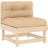 vidaXL Mittelsofa mit Kissen Massivholz Kiefer