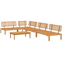 vidaXL 5-tlg. Garten-Sofagarnitur aus Paletten Massivholz Akazie