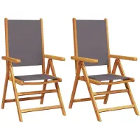 vidaXL Klappstühle 2 Stk. Anthrazit Massivholz Akazie und Stoff